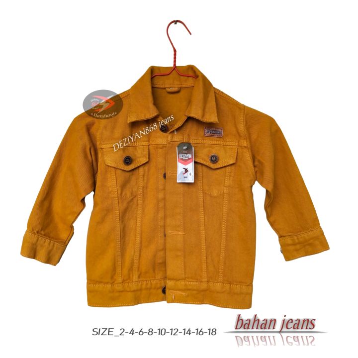 jaket jeans anak laki laki warna kuning kunyit mustard Hitam Army