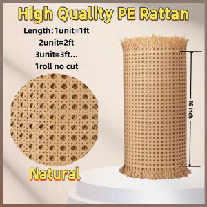 Rattan Sheet Webbing 16/24/36 Inch PE Synthetic Rotan Anyaman Terbuka Handmade DIY Decoration