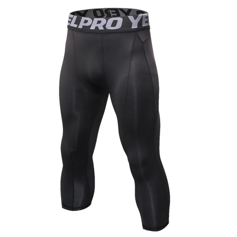 3/4 Leggings Fitness Compression Sports Tights Pants For Men