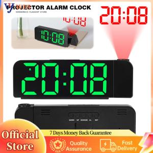 【Flagship】 Projection Alarm Clock LED Digital Alarm Clock Temperature/Date Display Desk Alarm Clock Multifunctional for Hearing Impaired & Deaf People