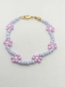 🌸🎀 Handmade Beaded Flower Bracelet 🎀🌸