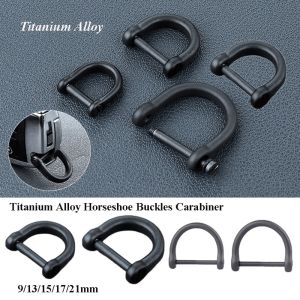 CLARO Titanium Alloy Horseshoes Buckles Inner Diameter 9/13/15/17/21mm 10 Styles Shackle Key Ring Outdoor Bracelet Buckle Outdoor Accessories
