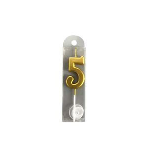 BW-C1139 Lilin Angka Gold 0-9 Hiasan Kue Ultah / Lilin Ulang Tahun Emas Lilin Angka Metalik Candle