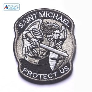 LZD  Saint Michael ST.Michael Protectus Embroidered Cloth Sticker Patch Badge Morale Medal Velcro Armband