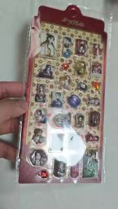 Random 8Pcs Heavens Blessing Anime Crystal Diamond 3D Embossed Stickers Xie Lian Hua Cheng Relief Decals for Children Creative Diary Stationery