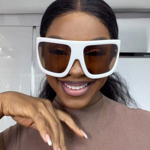 (GENTLE MOSCOT) Candy Color Oversized Face Shield Sunglasses Western Fashion Outdoor UV Protective Sun Glasses