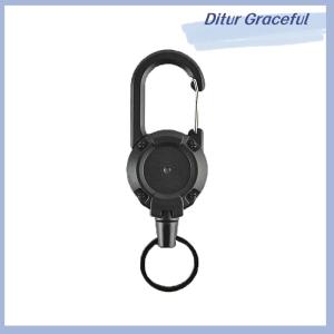 Ditur 1Pc Wire Rope Sporty Retractable Key Chain Easy-To-Pull Buckle Anti-Lost High Rebound Anti-theft Metal Easy-To-Pull Buckle