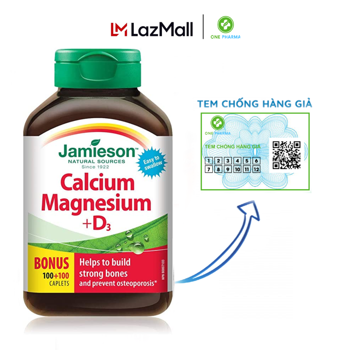 Viên Uống Xương Khớp Jamieson Bổ Sung Calcium Magnesium and Vitamin D3
