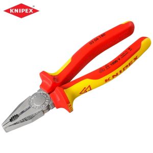 KNIPEX 03 06 180 VDE 1000V Insulated Combination Pliers 180mm | Original Made in Germany Heavy Duty Chrome Plated Electrician Wire Cutter Tool