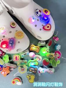 Led Shoes Charm Cross Charm Luminous Accessories Flashing Light Shoes Flower Fashion Shoes Accessories