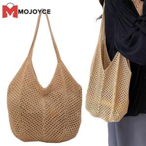 MOJOYCE Women Knitting Shoulder Bag Solid Color Summer Crossbody Bag for Outdoor Casual Use