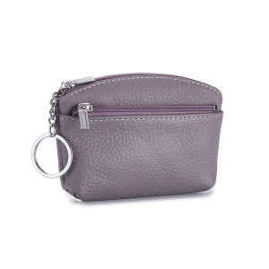 First Layer Cowhide Shell Zipper Small Wallet Ladies Portable Change Storage Bag Korean Version Design