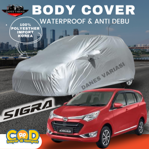 COVER SARUNG BODY COVER UNTUK MOBIL SIGRA WARNA SILVER OUTDOOR / PENUTUP MOBIL SEGALA CUACA Waterproof / Anti Air Aksesories Mobil Bisa COD