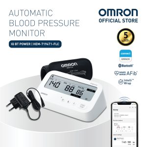 Omron Digital Blood Pressure Monitor BPM Machine Automatic Upper Arm IQ BT Power with Bluetooth