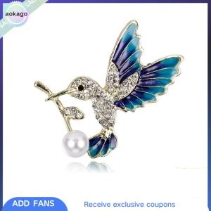 Aokago เข็มกลัดเคลือบรูปนกนกฮัมมิงเบิร์ดนกฮัมมิงเบิร์ดน่ารักใหม่ผ้าพันคอชุดเดรสเสื้อโค้ทปักหมุดเหมาะกับการเป็นของขวัญ