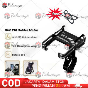 GUB P10 Premium Phone Holder ORIGINAL - Sandaran Dudukan HP Spion Stang Sepeda Motor