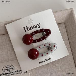 [COD] Beaution 2Pcs Sweet Heart Polka Dot Metal Hairpin Non Slip Hairpin Geometric Duckbill Hair Pin Women Barrettte Hair Clip Accessories