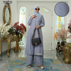 NMR Setelan Kulot Tunik Linen Poly Vol 1893-3