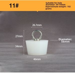 NUBE with Steel D Ring Silicone Rubber Stopper Waterproof Tapered Conical Silicone Stopper Multipurpose Universal Sealing Plug Bung Floor Drain