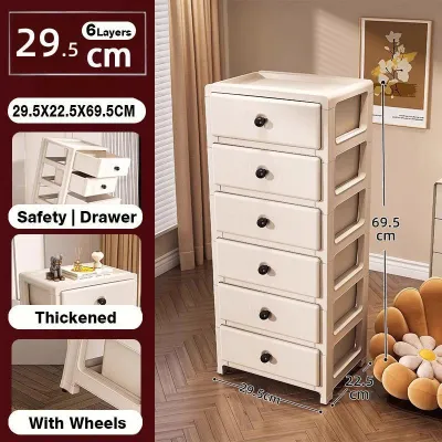 3-6 Layer Drawer Cabinet For Clothes Storage Cabinet Organizer With Wheels Thicken Plastic Cabinet
