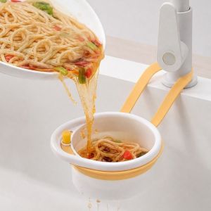 HUYAN Hanging Sink Strainer Basket Quickly Drain Detachable Food Garbage Filter Heavy-Duty Press-Type Bottom Release Fruit Washing Basin Kitchen