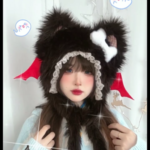 Furry Head Wrap Furry Kitten Soft Thicken Caps for Women Outdoor Wear Thicken Ear for Winter Sports Cycling Skiing