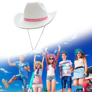Western White Cowboy Hat Household Decorative Hat Ornament Crafts Accessory for Children Adults Costume Cosplay