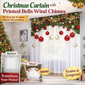 Window Screen Christmas Theme Bright Colors Curtains Creating a Festive Atmosphere 3d Digital Printing