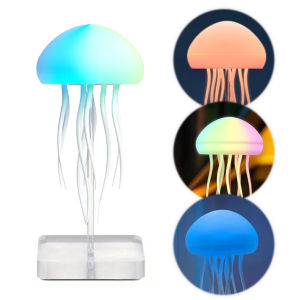 Gradient Jellyfish LED Fairy Lights with Base Cute Jellyfish Desk Lamp for Bedroom and Living Room Decor