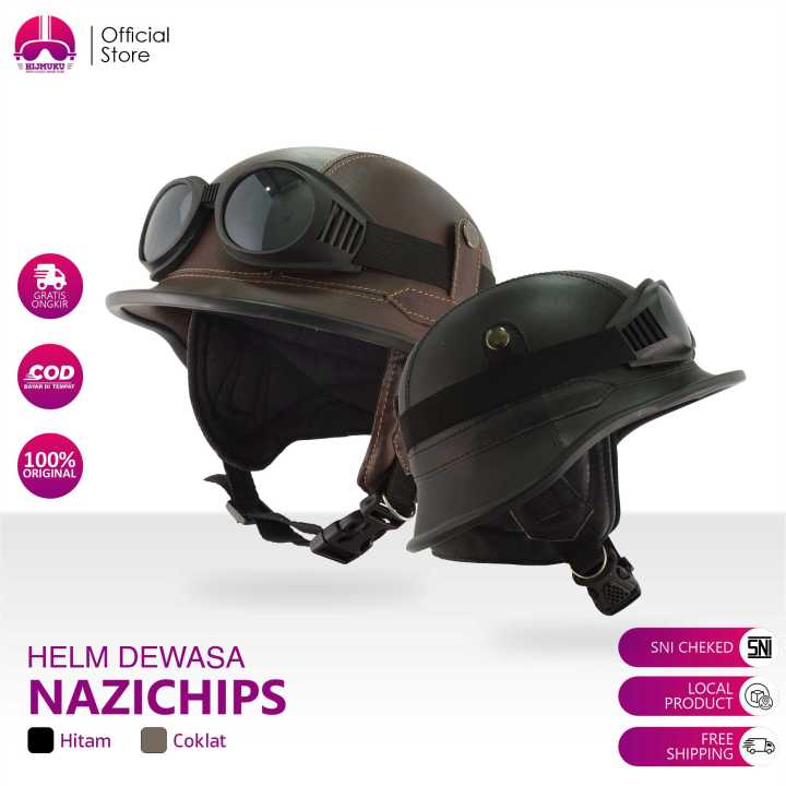 Hijmuku Helm Retro Nazichips Klasik Kacamata Vespa Pria Wanita Lazada  Indonesia