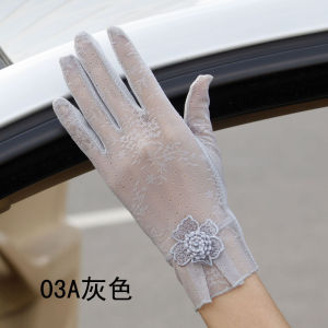Driving Mittens woman Sun Protection fashion Thin Fit Non Slip Lace Glove Cycling