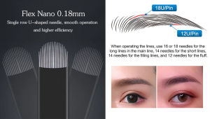 0.18mm Nano Microblading Blades For Semi Permanent Makeup Eyebrows Tattoo 3D Embroidery 50pcs/box