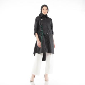 Dzellia - tunik atasan Wanita/tunik Wanita lengan Panjang/baju Wanita (Zakiya) in Black