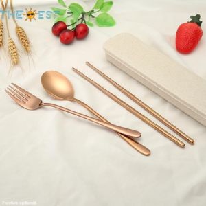 Set Alat Makan Korea Stainless Steel Tebal - Sendok Korea Set - Sendok Garpu Sumpit Makan Korea