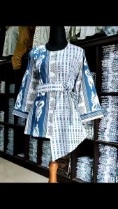 JUMBO Batik wanita MODERN ASJ SA HRB026 Kenongo Kemeja Tosca