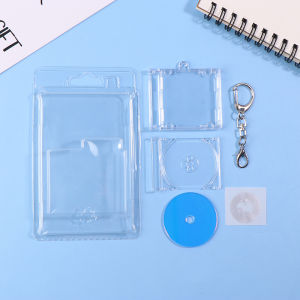 LYM 1set Mini NFC Functional CD Disc Case Key Chain Peripheral Commemorative Album Key Holder For DIY Backpack Pendant