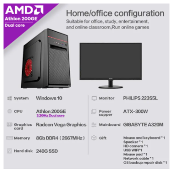 Brand New Desktop computer set Office/learning computer full set AMD ...