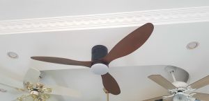 QUẠT TRẦN 3 CÁNH SIÊU ĐẸP DÀNH CHO CHUNG CƯ TRẦN THẤP ( Cao từ 2.45m trở lên ) - HIỆN ĐẠI - ĐỘNG CƠ DC 6 TỐC ĐỘ MÁT ...