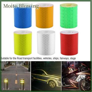 Moito 1mx5cm Car Truck Reflective Self-adhesive Safety Warning Tape Roll Film Sticker