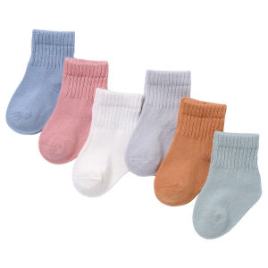 lawadka 6Pairs/set Newborn Baby Boy Socks Cotton Baby Girl Socks Autumn Winter Baby Socks for Girls Cartoon Striped Infant Thing h260729