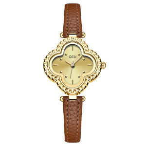 Fashion womens watch new four-leaf clover diamond-encrusted quartz watch lace watch light luxury niche ins wind belt waterproof and versatile watch