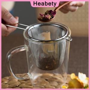Heabety Stainless Steel Tea Infuser Reusable Tea Leak Filter Teapot Strainer Single Ear Shape Coffee Herb Spice Diffuser With Handle