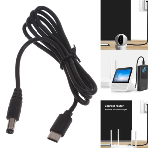 Male Type-C to DC5521 Power Cable Cord USB C to 5.5x2.1mm Male Power Supply Wire Barrels Connector Line
