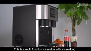 18KG 3 in 1 Automatic Ice Maker Ice Cube Crushed Ice Cold Water for Home & Bubble Tea Shop (220V UK Plug)
