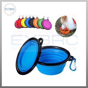 Travel Friendly Foldable Silicone Pet Bowl - Lightweight Portable Feeding Tray for Dogs Cats Camping Hiking Picnics