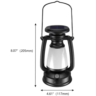 Solar Camping Lamp USB Rechargeable Outdoor Hanging Tent Lantern Stepless Dimming Bar Light Table Portable Retro Horse Light