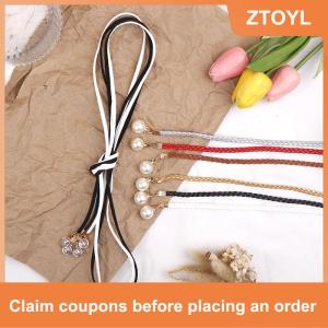 【ZTOYL】 Retro PU bện vành đai Ngọc Trai Chuỗi phụ nữ đa năng dây da dây thắt lưng tình yêu Khóa quần Jean Váy Phụ kiện quần áo