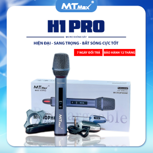 [ MICRO CAO CẤP - ĐƯỢC CA SĨ CHUYÊN NGHIÊP TIN DÙNG ] MTMAX H1 PRO bắt sóng lên đến 50m - 100m pin sạc tích hợp hút nam châm hiện đại  mic UHF chống hú  hỗ trợ hát karaoke bắt âm tốt êm ái giọng sáng giúp những buổi ca hát trở nên tuyệt vời hơn