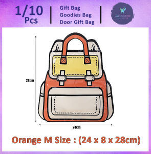 Backpack School Bag Cartoon Snack Candy Cookie Children Goodies Gift Bag Birthday Kids Packaging Ziplock Bags Tote Handle Door Gift Plastic Bag (147)