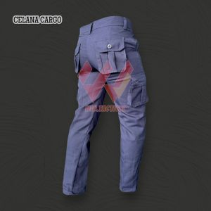 Celana Cargo Panjang Reguler Straight Loose Fit Standar Pria Wanita